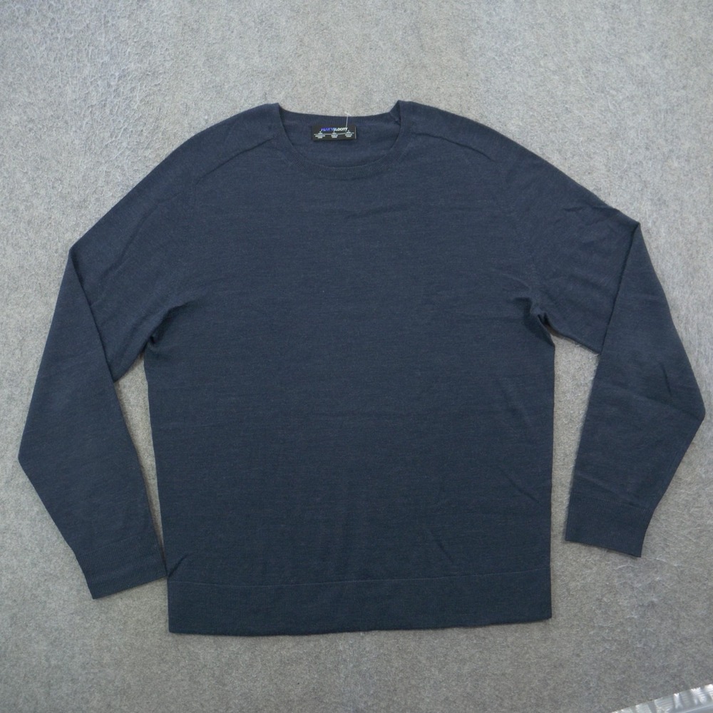 Peak Performance Sweater Mens Large Blue Knit Crew Neck Pullover